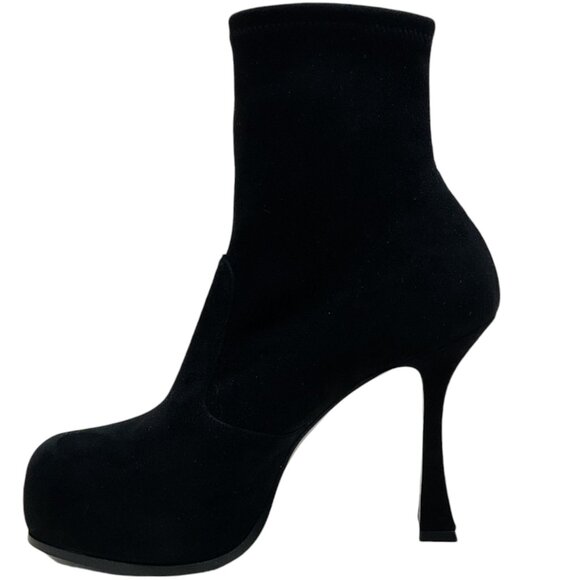 Casadei Black Suede Platform Booties - Picture 3 of 8
